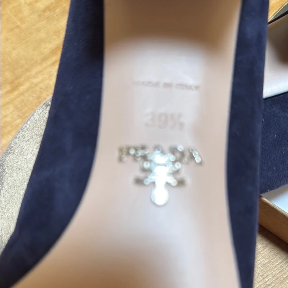 Prada Authentic Blue Block Heel Elegant Design - Picture 7 of 9